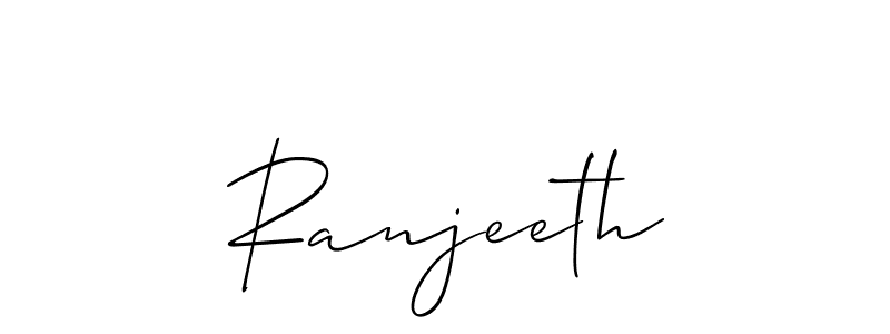 How to make Ranjeeth name signature. Use Allison_Script style for creating short signs online. This is the latest handwritten sign. Ranjeeth signature style 2 images and pictures png