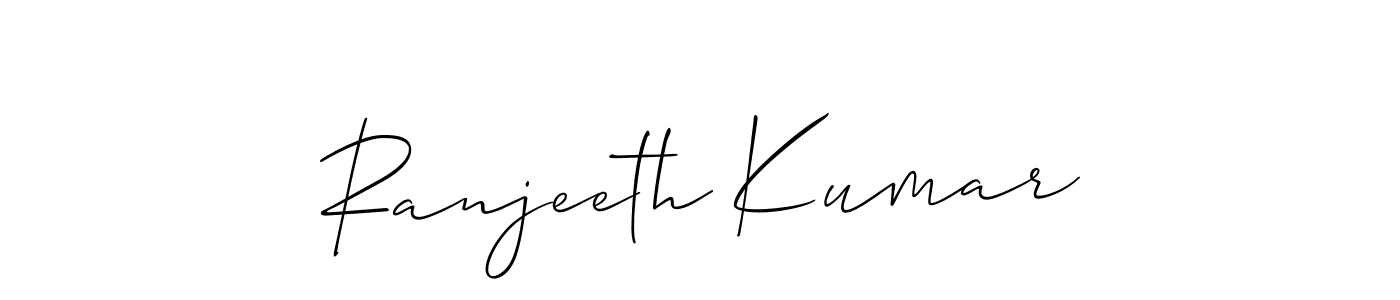 Make a beautiful signature design for name Ranjeeth Kumar. With this signature (Allison_Script) style, you can create a handwritten signature for free. Ranjeeth Kumar signature style 2 images and pictures png