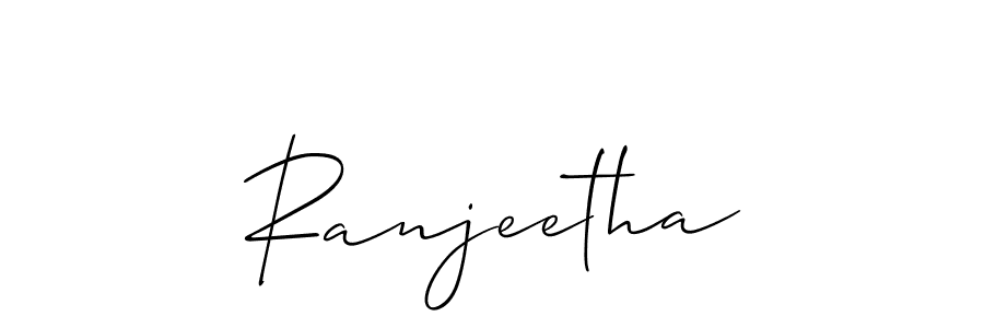 How to make Ranjeetha name signature. Use Allison_Script style for creating short signs online. This is the latest handwritten sign. Ranjeetha signature style 2 images and pictures png