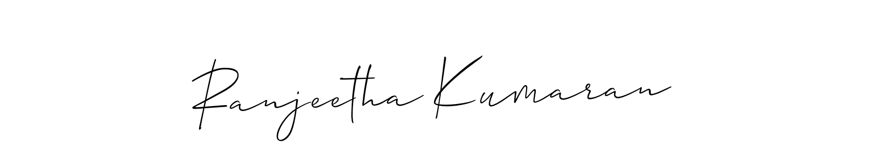 This is the best signature style for the Ranjeetha Kumaran name. Also you like these signature font (Allison_Script). Mix name signature. Ranjeetha Kumaran signature style 2 images and pictures png