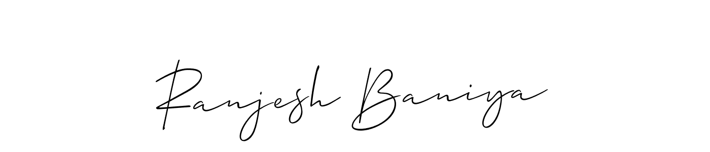 if you are searching for the best signature style for your name Ranjesh Baniya. so please give up your signature search. here we have designed multiple signature styles  using Allison_Script. Ranjesh Baniya signature style 2 images and pictures png