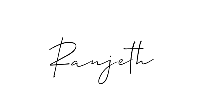 Also we have Ranjeth name is the best signature style. Create professional handwritten signature collection using Allison_Script autograph style. Ranjeth signature style 2 images and pictures png