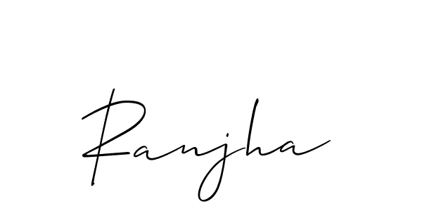 Also we have Ranjha name is the best signature style. Create professional handwritten signature collection using Allison_Script autograph style. Ranjha signature style 2 images and pictures png