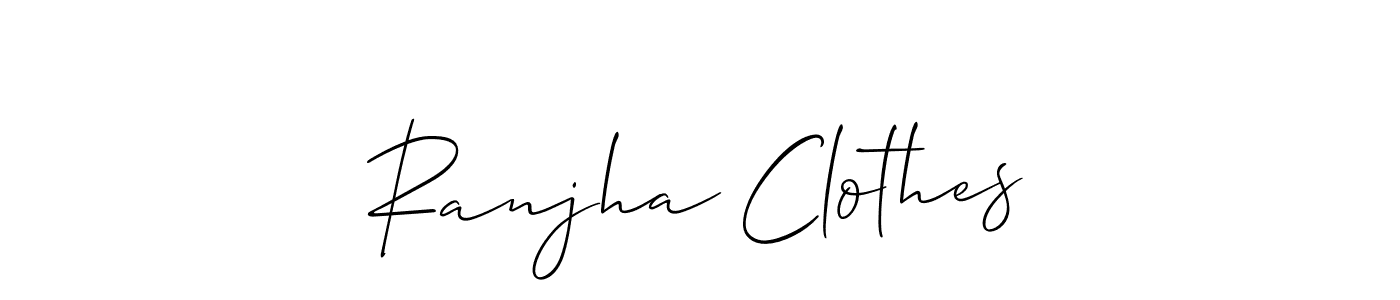 How to make Ranjha Clothes name signature. Use Allison_Script style for creating short signs online. This is the latest handwritten sign. Ranjha Clothes signature style 2 images and pictures png