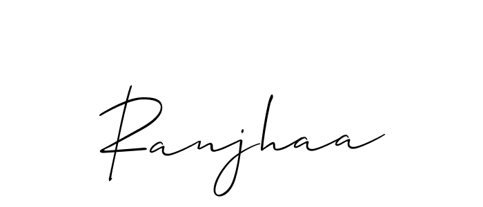 Use a signature maker to create a handwritten signature online. With this signature software, you can design (Allison_Script) your own signature for name Ranjhaa. Ranjhaa signature style 2 images and pictures png