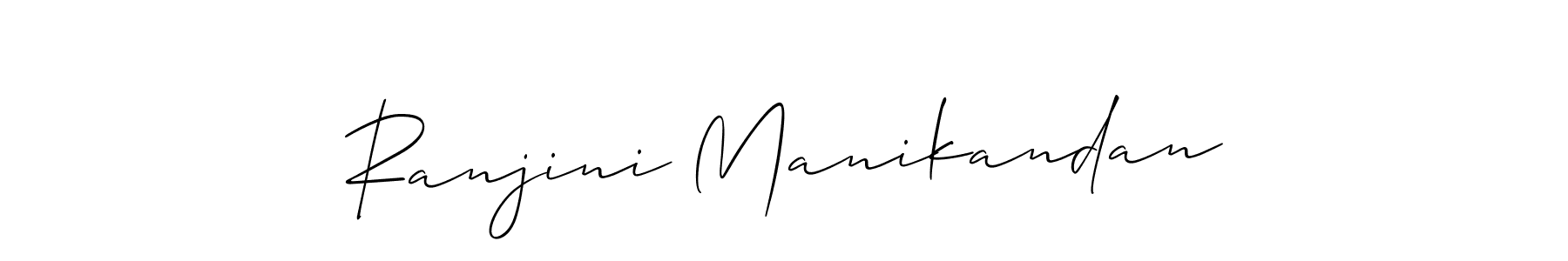 Allison_Script is a professional signature style that is perfect for those who want to add a touch of class to their signature. It is also a great choice for those who want to make their signature more unique. Get Ranjini Manikandan name to fancy signature for free. Ranjini Manikandan signature style 2 images and pictures png