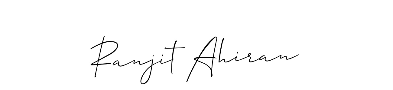 The best way (Allison_Script) to make a short signature is to pick only two or three words in your name. The name Ranjit Ahiran include a total of six letters. For converting this name. Ranjit Ahiran signature style 2 images and pictures png