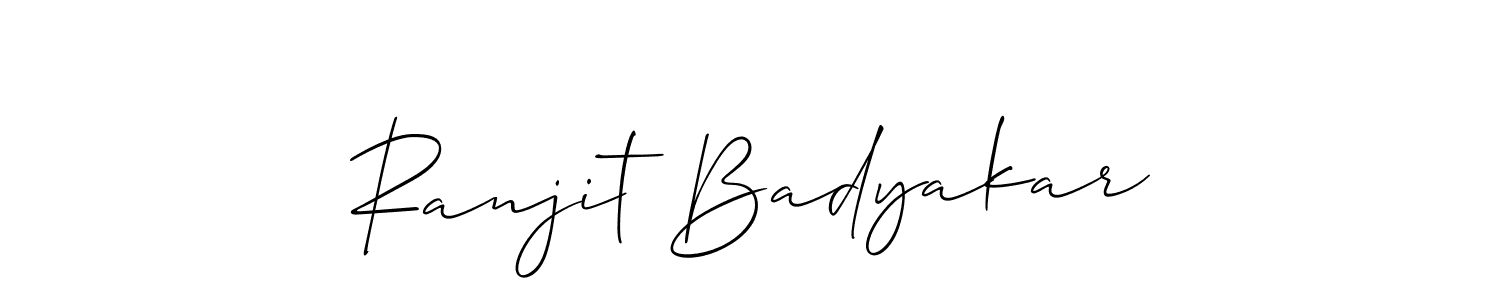 How to make Ranjit Badyakar name signature. Use Allison_Script style for creating short signs online. This is the latest handwritten sign. Ranjit Badyakar signature style 2 images and pictures png