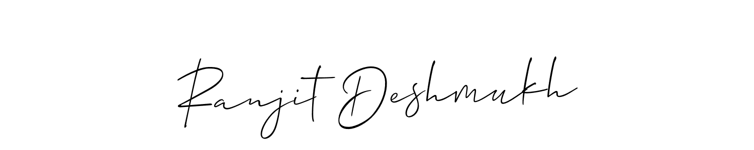 Make a short Ranjit Deshmukh signature style. Manage your documents anywhere anytime using Allison_Script. Create and add eSignatures, submit forms, share and send files easily. Ranjit Deshmukh signature style 2 images and pictures png