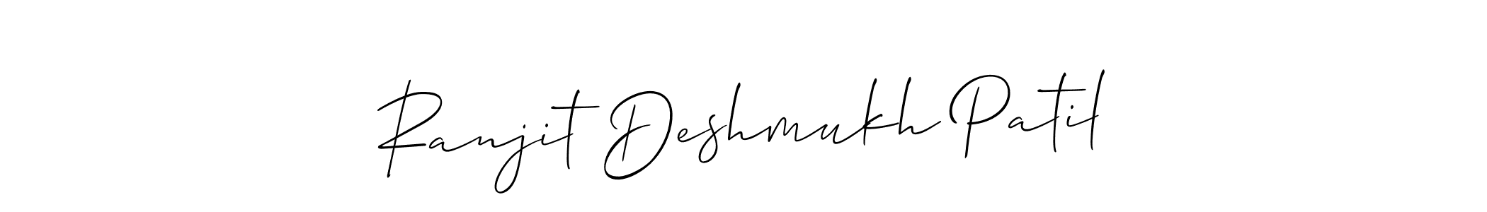 How to make Ranjit Deshmukh Patil signature? Allison_Script is a professional autograph style. Create handwritten signature for Ranjit Deshmukh Patil name. Ranjit Deshmukh Patil signature style 2 images and pictures png