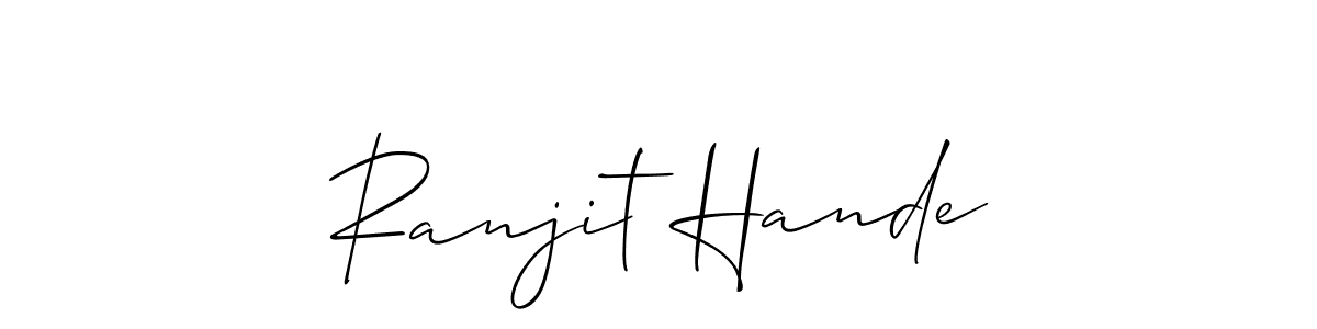 Also we have Ranjit Hande name is the best signature style. Create professional handwritten signature collection using Allison_Script autograph style. Ranjit Hande signature style 2 images and pictures png