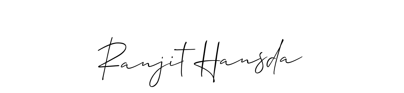 This is the best signature style for the Ranjit Hansda name. Also you like these signature font (Allison_Script). Mix name signature. Ranjit Hansda signature style 2 images and pictures png