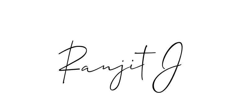 Ranjit J stylish signature style. Best Handwritten Sign (Allison_Script) for my name. Handwritten Signature Collection Ideas for my name Ranjit J. Ranjit J signature style 2 images and pictures png