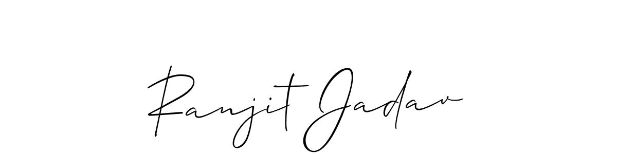 You should practise on your own different ways (Allison_Script) to write your name (Ranjit Jadav) in signature. don't let someone else do it for you. Ranjit Jadav signature style 2 images and pictures png