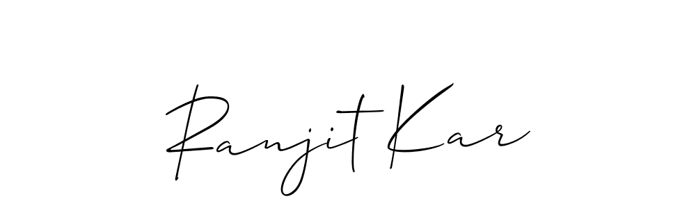 You should practise on your own different ways (Allison_Script) to write your name (Ranjit Kar) in signature. don't let someone else do it for you. Ranjit Kar signature style 2 images and pictures png