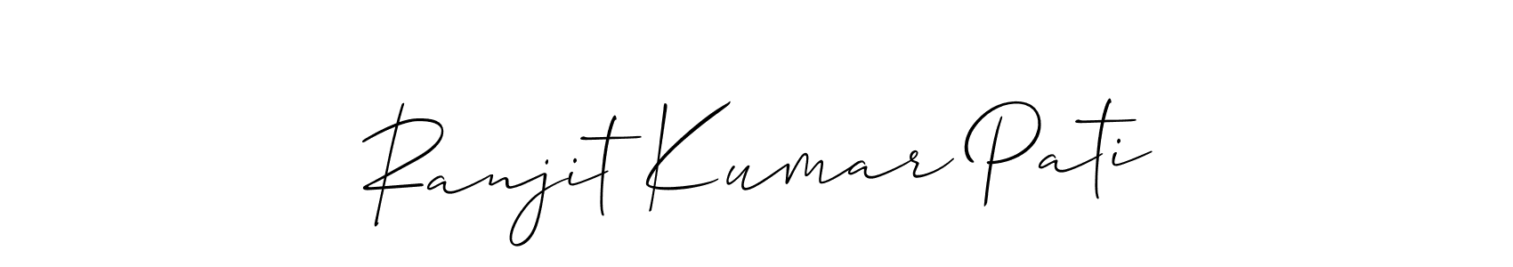 Similarly Allison_Script is the best handwritten signature design. Signature creator online .You can use it as an online autograph creator for name Ranjit Kumar Pati. Ranjit Kumar Pati signature style 2 images and pictures png