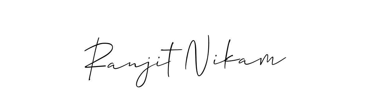 Use a signature maker to create a handwritten signature online. With this signature software, you can design (Allison_Script) your own signature for name Ranjit Nikam. Ranjit Nikam signature style 2 images and pictures png