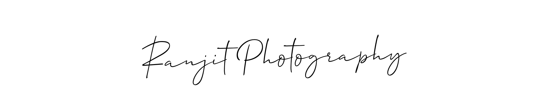 Use a signature maker to create a handwritten signature online. With this signature software, you can design (Allison_Script) your own signature for name Ranjit Photography. Ranjit Photography signature style 2 images and pictures png