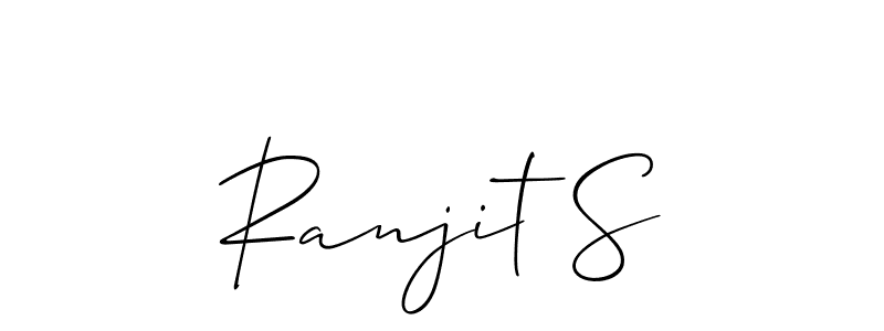 How to make Ranjit S signature? Allison_Script is a professional autograph style. Create handwritten signature for Ranjit S name. Ranjit S signature style 2 images and pictures png