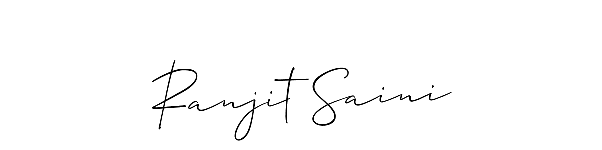 How to make Ranjit Saini signature? Allison_Script is a professional autograph style. Create handwritten signature for Ranjit Saini name. Ranjit Saini signature style 2 images and pictures png