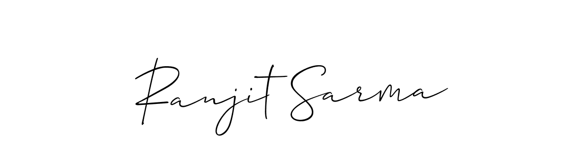 You should practise on your own different ways (Allison_Script) to write your name (Ranjit Sarma) in signature. don't let someone else do it for you. Ranjit Sarma signature style 2 images and pictures png