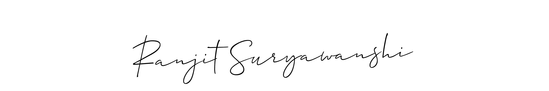 It looks lik you need a new signature style for name Ranjit Suryawanshi. Design unique handwritten (Allison_Script) signature with our free signature maker in just a few clicks. Ranjit Suryawanshi signature style 2 images and pictures png