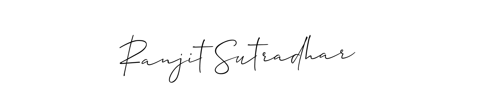 How to make Ranjit Sutradhar name signature. Use Allison_Script style for creating short signs online. This is the latest handwritten sign. Ranjit Sutradhar signature style 2 images and pictures png