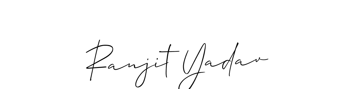 Design your own signature with our free online signature maker. With this signature software, you can create a handwritten (Allison_Script) signature for name Ranjit Yadav. Ranjit Yadav signature style 2 images and pictures png