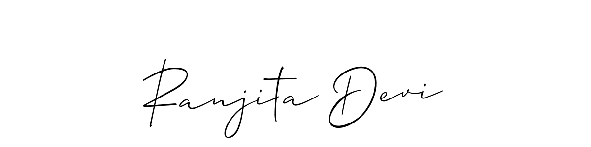 if you are searching for the best signature style for your name Ranjita Devi. so please give up your signature search. here we have designed multiple signature styles  using Allison_Script. Ranjita Devi signature style 2 images and pictures png