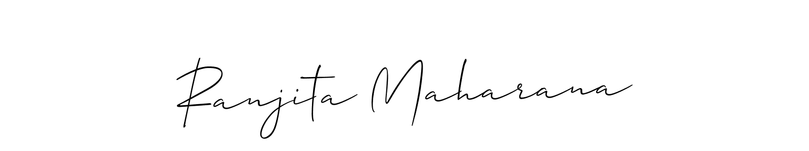 How to make Ranjita Maharana signature? Allison_Script is a professional autograph style. Create handwritten signature for Ranjita Maharana name. Ranjita Maharana signature style 2 images and pictures png