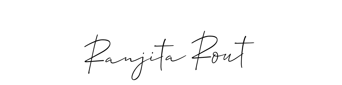 How to make Ranjita Rout name signature. Use Allison_Script style for creating short signs online. This is the latest handwritten sign. Ranjita Rout signature style 2 images and pictures png