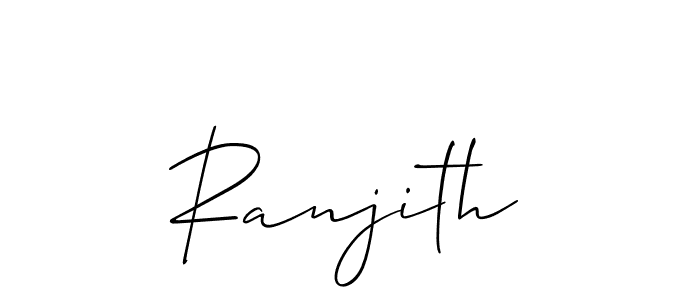 Allison_Script is a professional signature style that is perfect for those who want to add a touch of class to their signature. It is also a great choice for those who want to make their signature more unique. Get Ranjith name to fancy signature for free. Ranjith signature style 2 images and pictures png