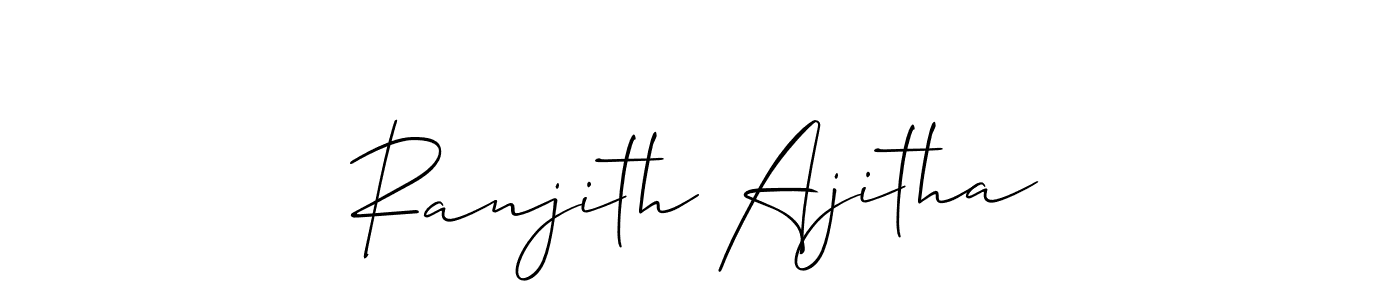 How to Draw Ranjith Ajitha signature style? Allison_Script is a latest design signature styles for name Ranjith Ajitha. Ranjith Ajitha signature style 2 images and pictures png