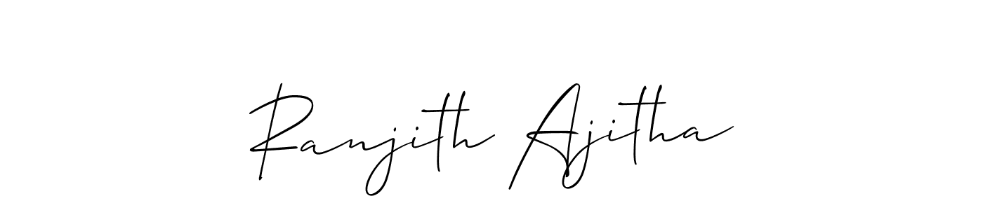 How to Draw Ranjith Ajitha signature style? Allison_Script is a latest design signature styles for name Ranjith Ajitha. Ranjith Ajitha signature style 2 images and pictures png