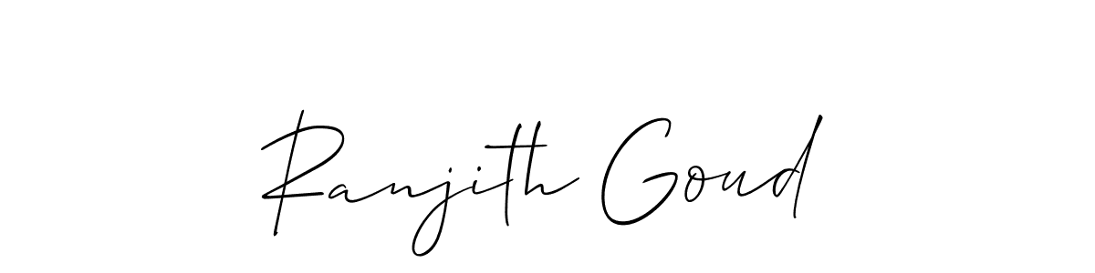 How to Draw Ranjith Goud signature style? Allison_Script is a latest design signature styles for name Ranjith Goud. Ranjith Goud signature style 2 images and pictures png