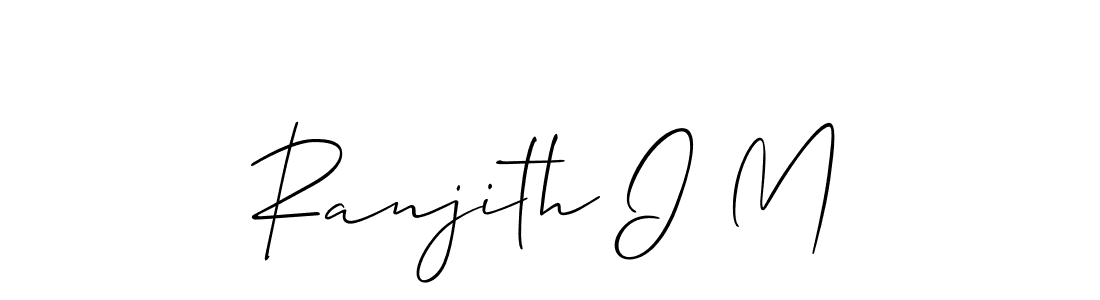 You should practise on your own different ways (Allison_Script) to write your name (Ranjith I M) in signature. don't let someone else do it for you. Ranjith I M signature style 2 images and pictures png