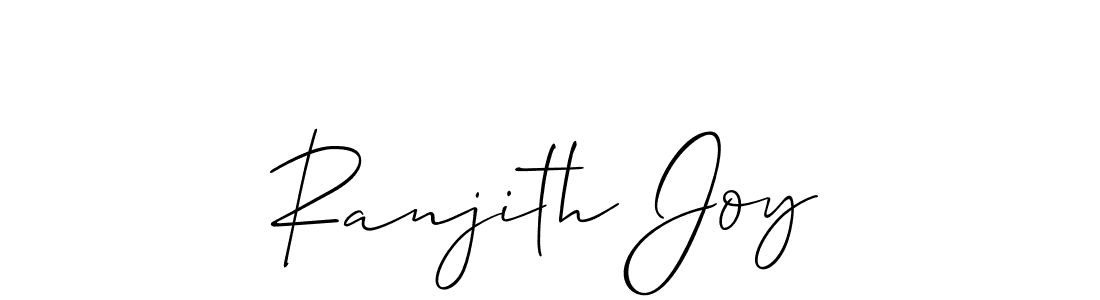 Create a beautiful signature design for name Ranjith Joy. With this signature (Allison_Script) fonts, you can make a handwritten signature for free. Ranjith Joy signature style 2 images and pictures png