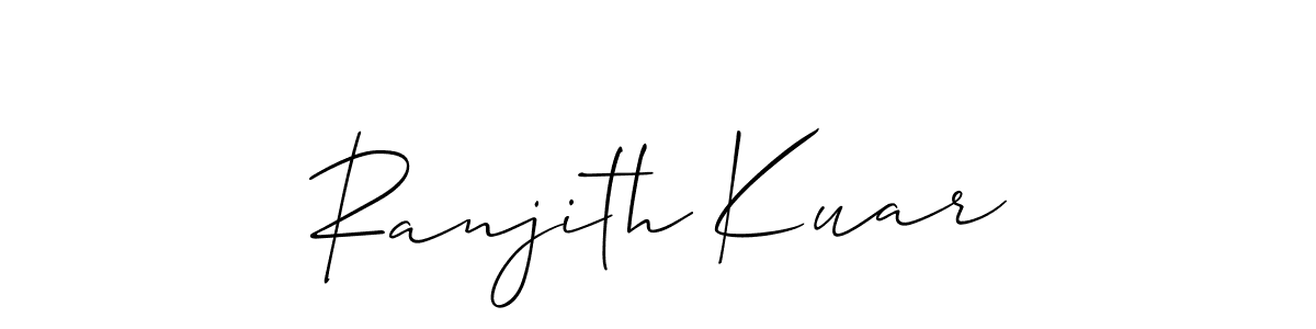 It looks lik you need a new signature style for name Ranjith Kuar. Design unique handwritten (Allison_Script) signature with our free signature maker in just a few clicks. Ranjith Kuar signature style 2 images and pictures png