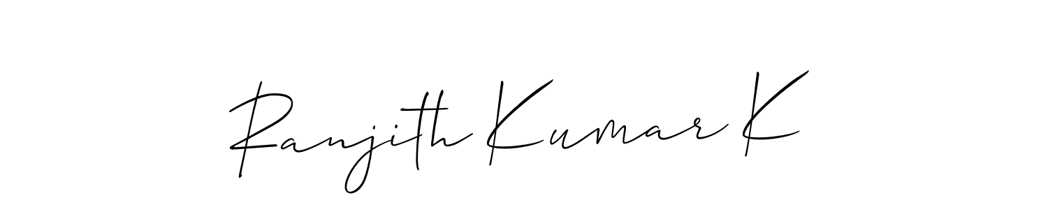 How to Draw Ranjith Kumar K signature style? Allison_Script is a latest design signature styles for name Ranjith Kumar K. Ranjith Kumar K signature style 2 images and pictures png