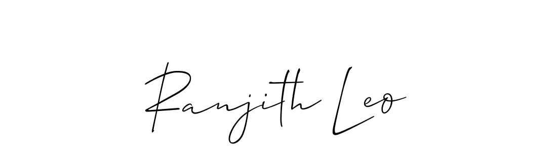 How to make Ranjith Leo name signature. Use Allison_Script style for creating short signs online. This is the latest handwritten sign. Ranjith Leo signature style 2 images and pictures png