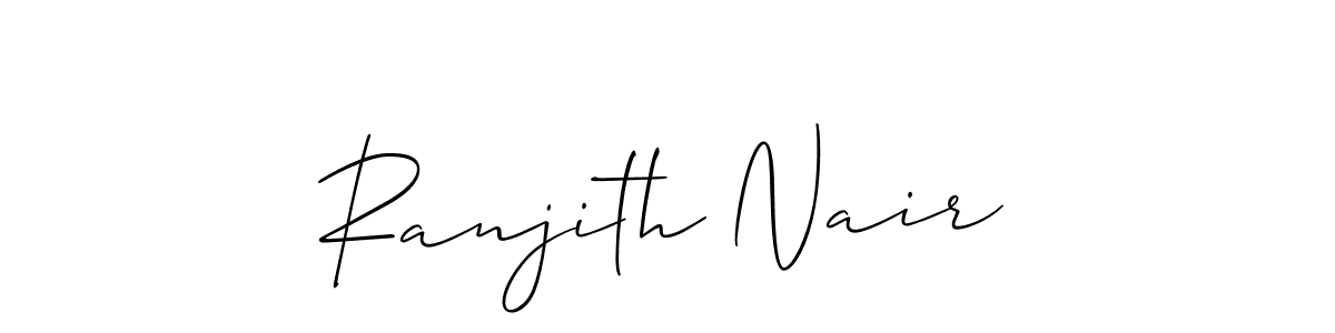 Make a short Ranjith Nair signature style. Manage your documents anywhere anytime using Allison_Script. Create and add eSignatures, submit forms, share and send files easily. Ranjith Nair signature style 2 images and pictures png