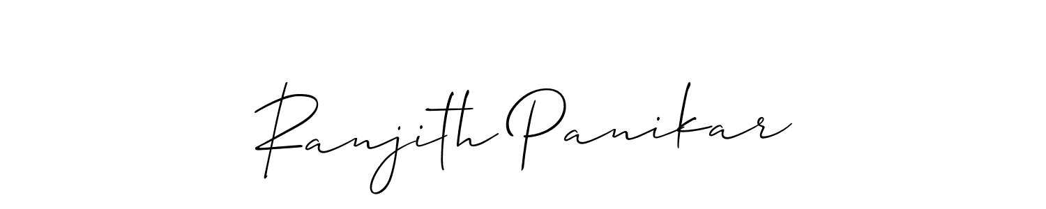How to make Ranjith Panikar name signature. Use Allison_Script style for creating short signs online. This is the latest handwritten sign. Ranjith Panikar signature style 2 images and pictures png