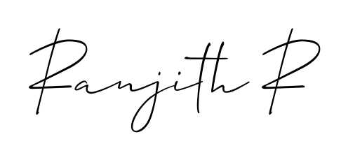 Personalize your online presence with Ranjith R signature rendered in elegant Allison_Script font. Great for website footers and blogs. Ranjith R signature style 2 images and pictures png