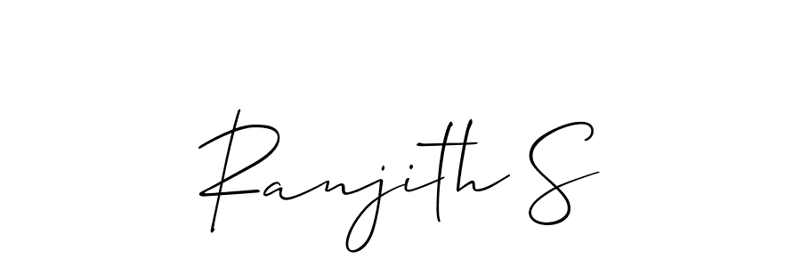 Use a signature maker to create a handwritten signature online. With this signature software, you can design (Allison_Script) your own signature for name Ranjith S. Ranjith S signature style 2 images and pictures png