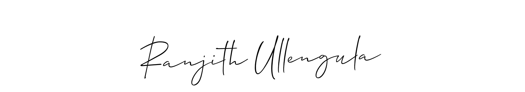 You should practise on your own different ways (Allison_Script) to write your name (Ranjith Ullengula) in signature. don't let someone else do it for you. Ranjith Ullengula signature style 2 images and pictures png