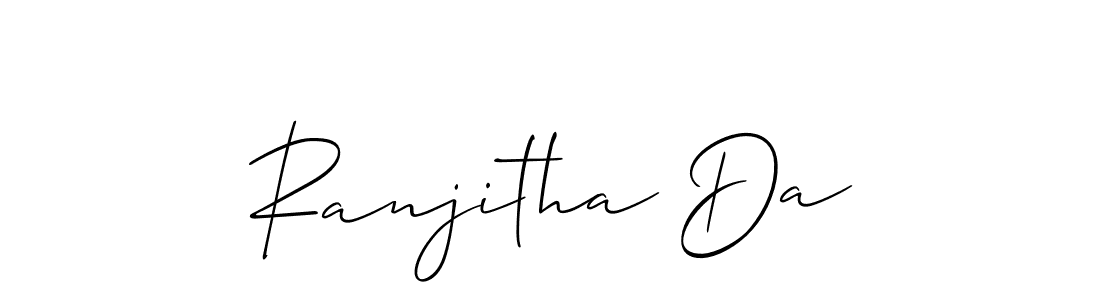 Also You can easily find your signature by using the search form. We will create Ranjitha Da name handwritten signature images for you free of cost using Allison_Script sign style. Ranjitha Da signature style 2 images and pictures png