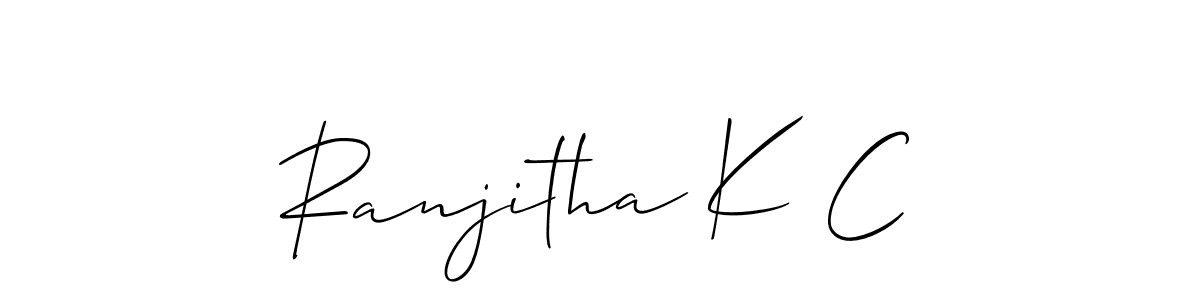 You can use this online signature creator to create a handwritten signature for the name Ranjitha K C. This is the best online autograph maker. Ranjitha K C signature style 2 images and pictures png