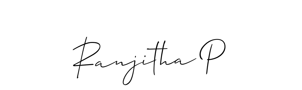 Design your own signature with our free online signature maker. With this signature software, you can create a handwritten (Allison_Script) signature for name Ranjitha P. Ranjitha P signature style 2 images and pictures png