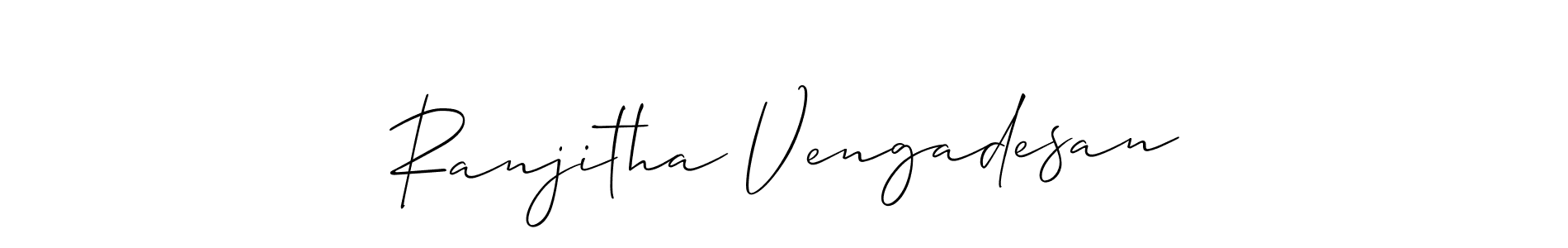 How to make Ranjitha Vengadesan signature? Allison_Script is a professional autograph style. Create handwritten signature for Ranjitha Vengadesan name. Ranjitha Vengadesan signature style 2 images and pictures png
