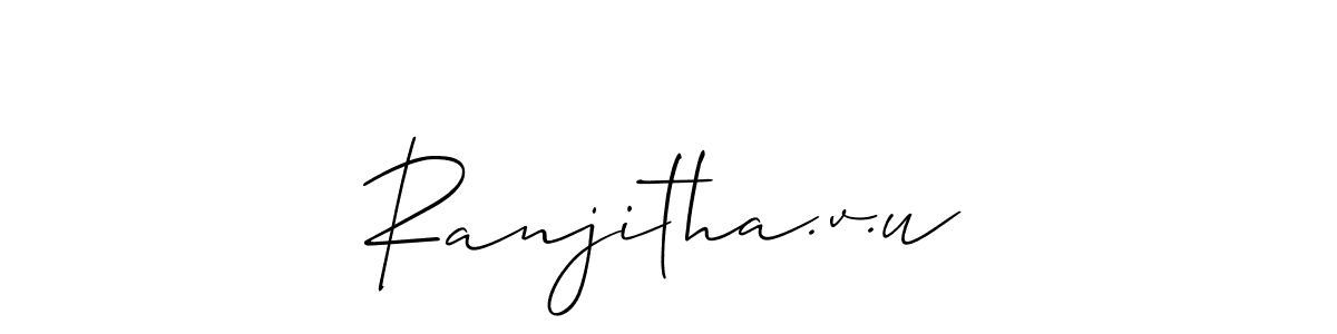 Design your own signature with our free online signature maker. With this signature software, you can create a handwritten (Allison_Script) signature for name Ranjitha.v.u. Ranjitha.v.u signature style 2 images and pictures png